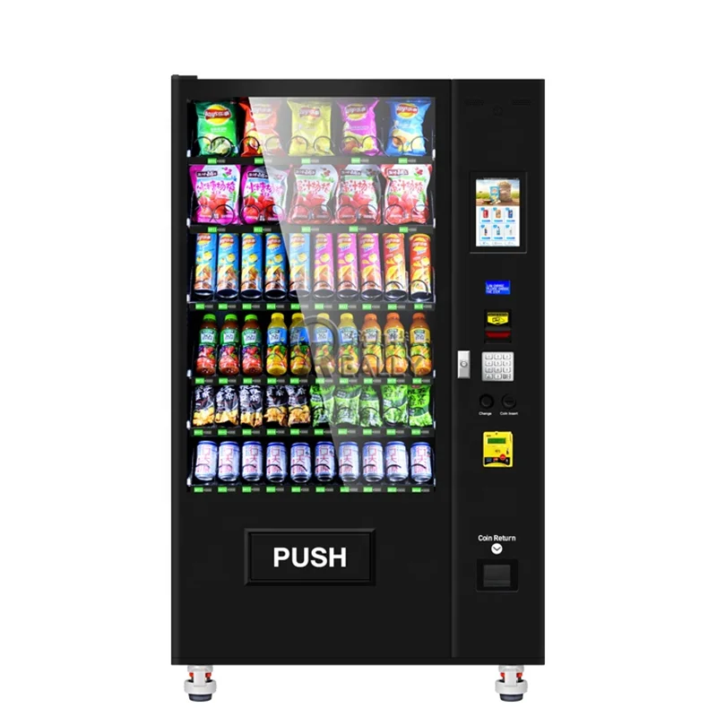 24hours Convenience Store Touch Screen Snack Beverage Water Bottle Drink Vending Machine With Refrigeration