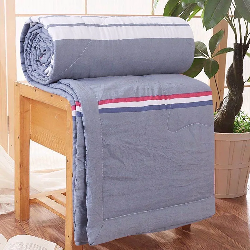 

Cool Washed Cotton Quilt Unprinted Style Simple Air-conditioning Sofa Lunch Break Thin Summer Blanket Ensembles De Couette
