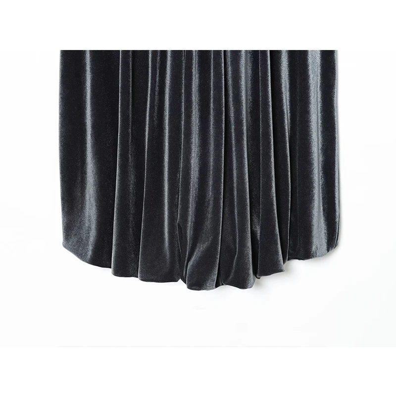 Women's Velvet Short Dress 2025 New Sleeveless Elegant Sexy Mini Dresses For Women Fashion Pleated Halter Slim Street Dress ﻿