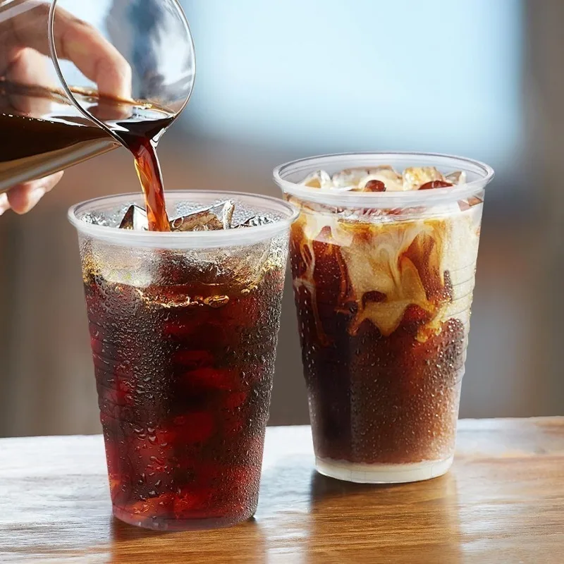 50/100PCS Disposable Clear Plastic Cup Wedding Birthday Party Christmas  Kitchen Restaurant Outdoor Picnic Juice Coffee Beverage