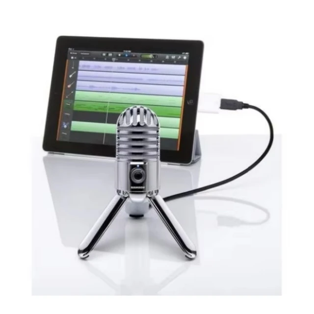 Original Samson Meteor Mic Studio Recording Condenser Microphone Fold-back Leg with USB Cable Carrying Bag for computer 5