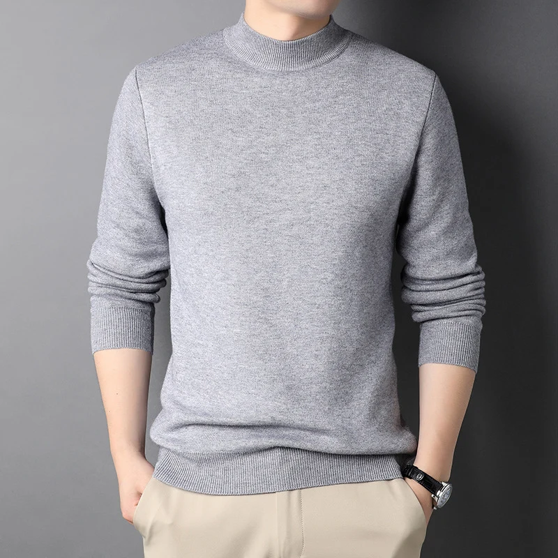 Autumn Winter Solid Color Half High Collar Bottoming Sweater Female Casual Fashion All-match Knitting Top Women Jumpers Pullover 3