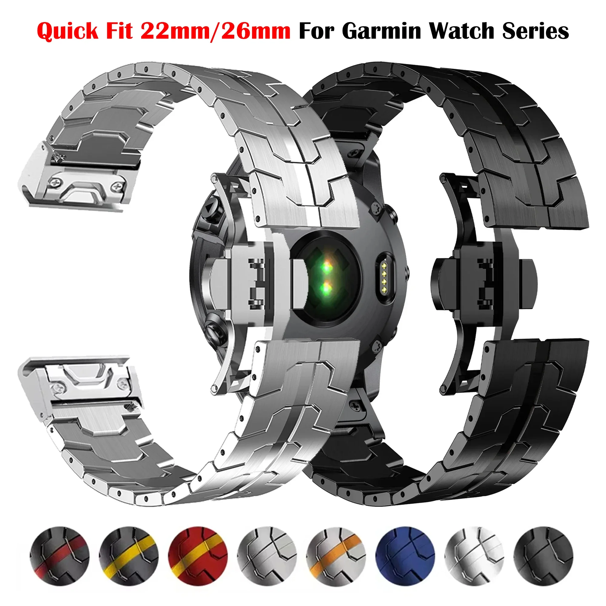 Quick Fit Stainless Steel Watch Strap, 22mm/26mm