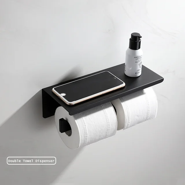 Porta Papel Higiênico Duplo de Aço Inoxidável