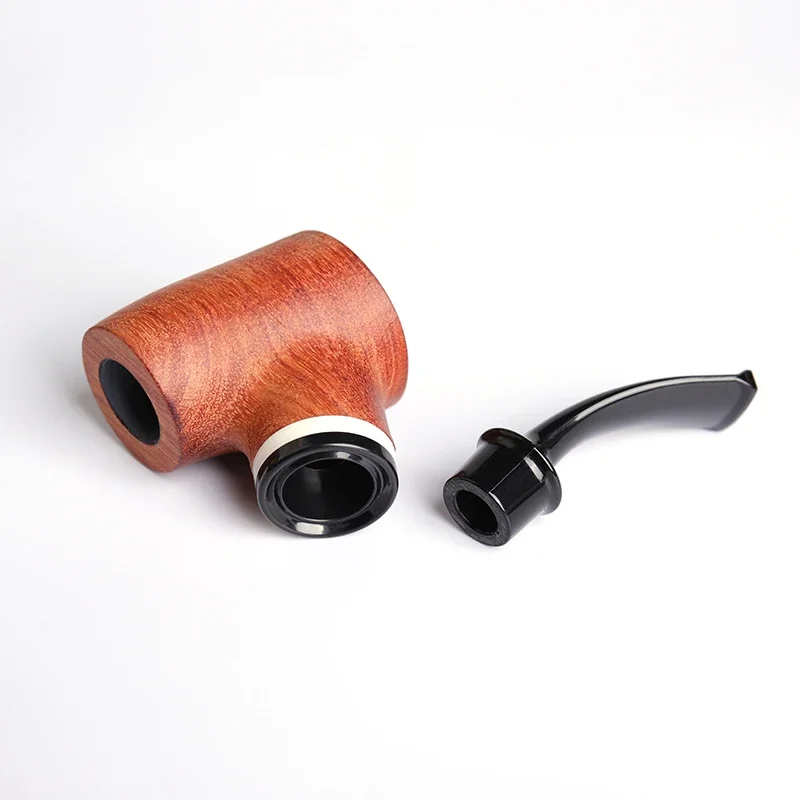 Bent Rosewood Tobacco Pipe 9mm Filters Decorative Ring Smoking Tools Gift