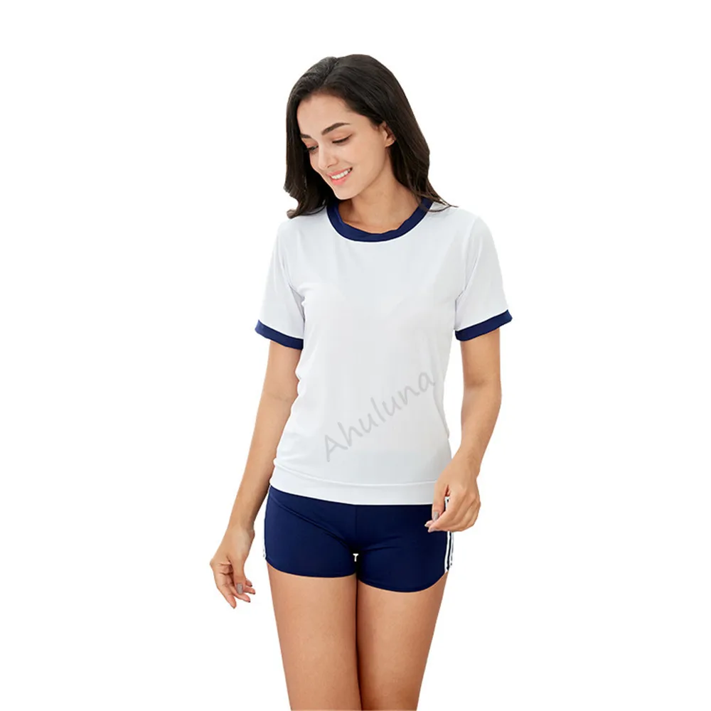 Hot New School Girls Costume Cosplay Navy Pink Top E Shorts Studenti Uniform College Sportswear Lala Cheerleader Abbigliamento