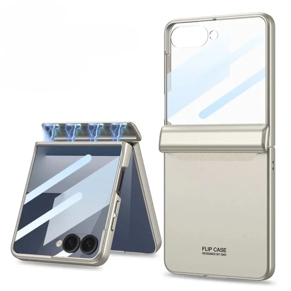 Magnetic Hinge Protection Hard Shell Phone Case with Front Screen Protector
