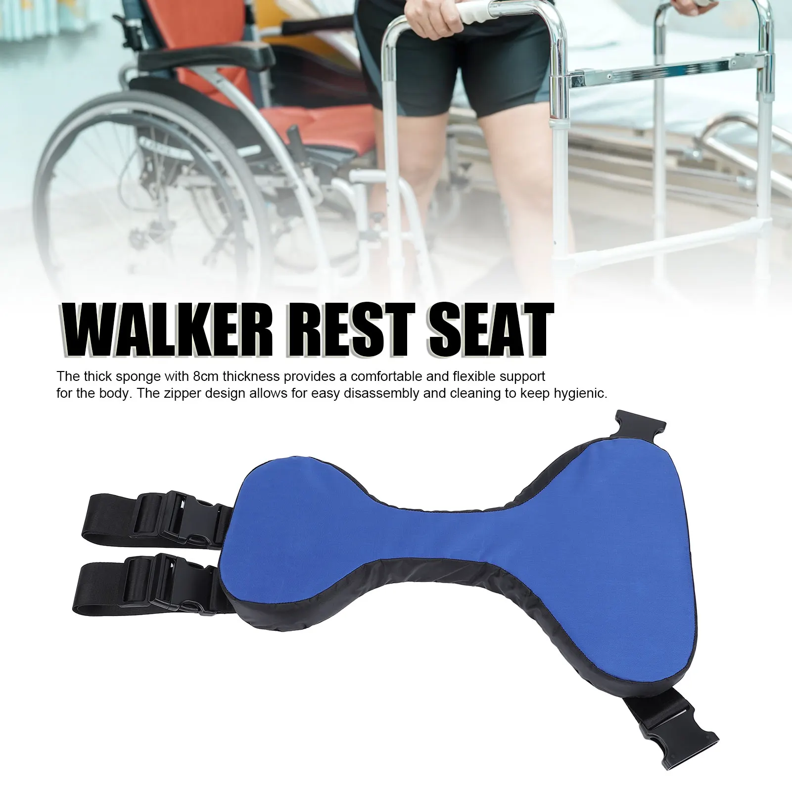 Attachable Seat for Folding Walker Walker Rest Seat Easy Installation Replacement Accessory Attachable for Folding