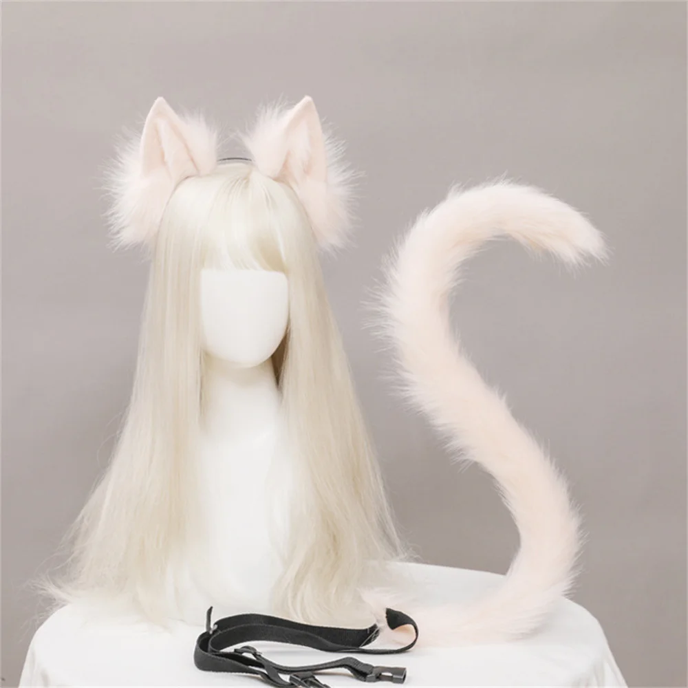 Ensemble de queue d'oreilles de chat en peluche, bandeau Lolita réaliste,  accessoires de Cosplay, Simulation d'oreilles d'animaux faites à la main, 2  pièces/ensemble - AliExpress, image size:1000x1000