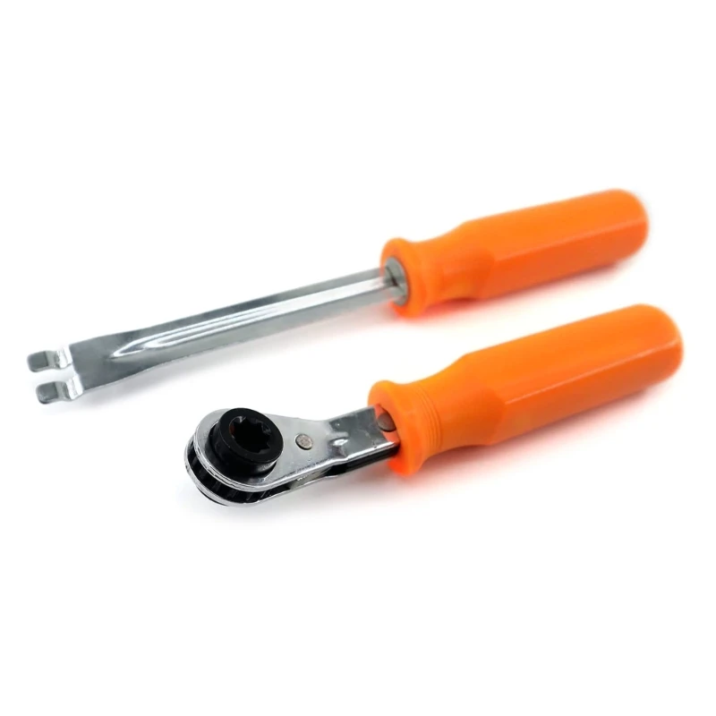 

2Pcs Automatic Slack Adjuster Tool Set Fork End Release Tool Ratcheting Wrench