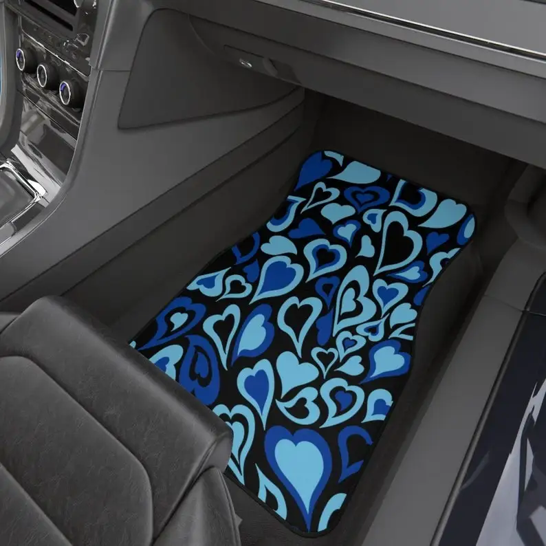 

Blue Heart Car Mats, Girly Car Interior, Cute Car Accessories, New Driver Gift, Teen Christmas Gift, Fun Car Decor, Set of 2 Car