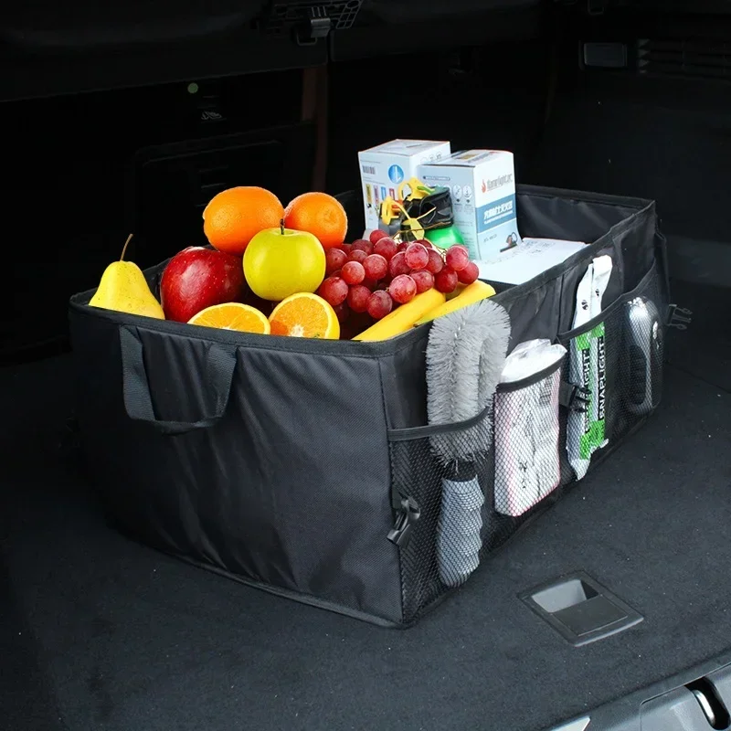 Car Boot Storage Box Large Capacity Interior Finishing Sundries Storage Box Oxford Cloth Foldable Interior Supplies Universal, car armrest storage box