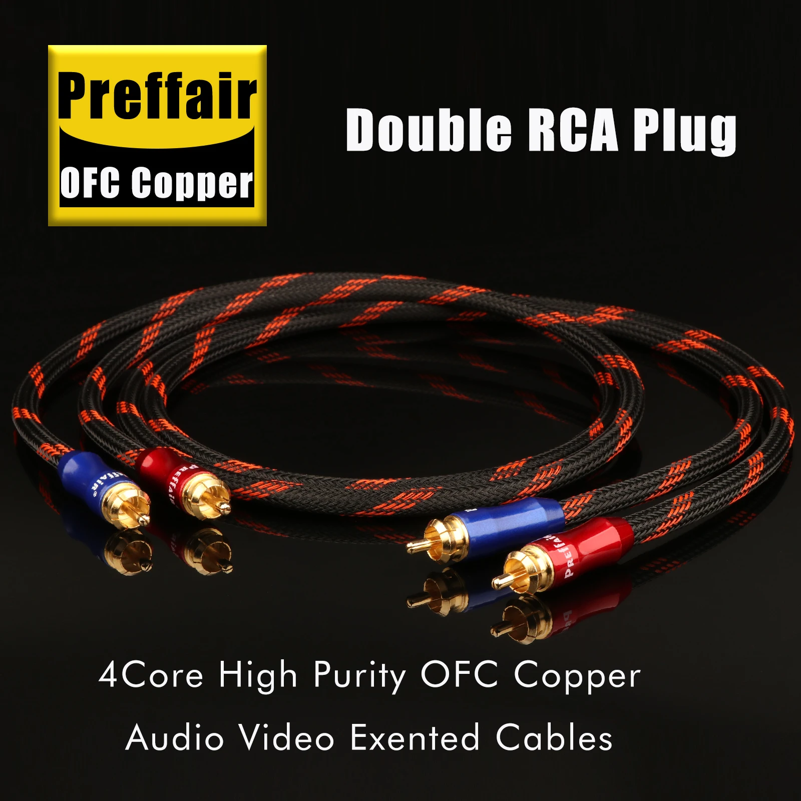 X401 YTER 99,9998% OCC Kupfer RCA-Kabel, Hochleistungs-Premium-Hi-Fi-Audio 2RCA zu 2RCA Verbindungskabel