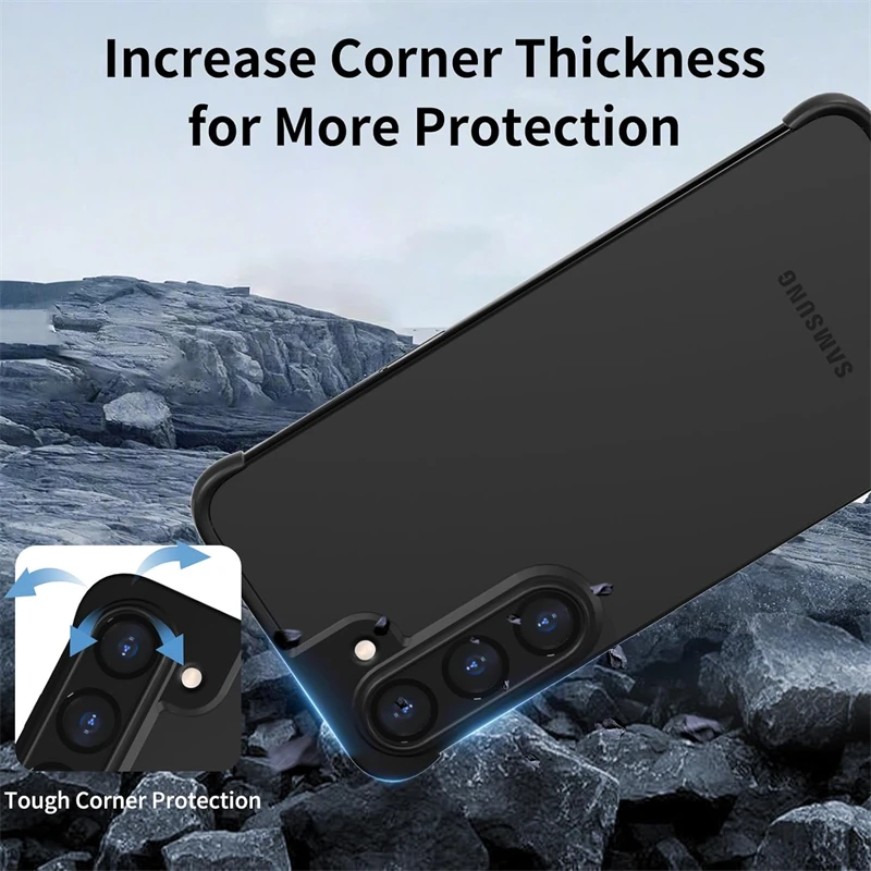Frameless Silicone Bumper Shockproof Phone Case with Built-in Camera Lens Protector
