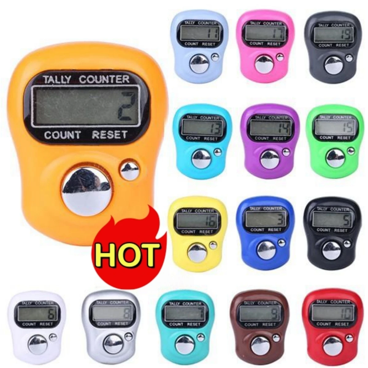 New Weave Tools Mini Finger Ring Tally Counter Digital Electronic Knitting Row Counter Hand Held Stroke Counters Point Marker hand tally counter electronic counter
