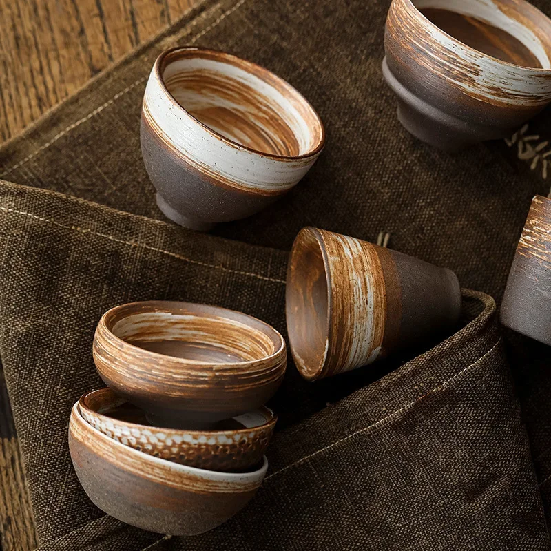 Japanese Handmade Stoneware Tea Cup Set - طقم أكوا...