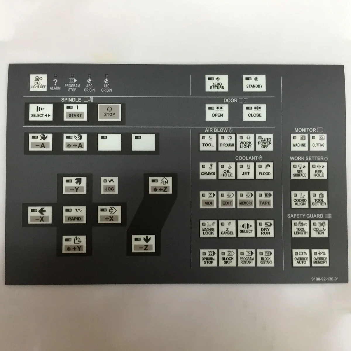 

For Hitachi CNC Lathe VS40 VS50 VS60 Operation Panel Button Film 9100-92-130-01