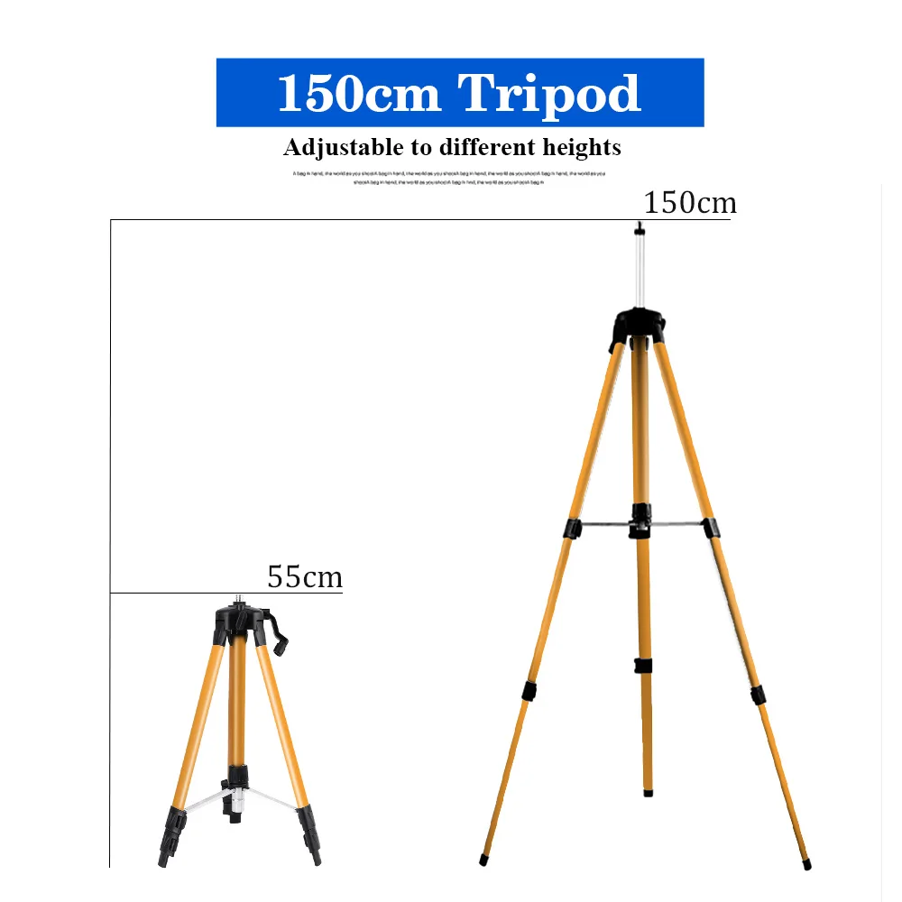 Laser Level Tripod 1.2/1.5M Adjustable Height 5/8" Adapter