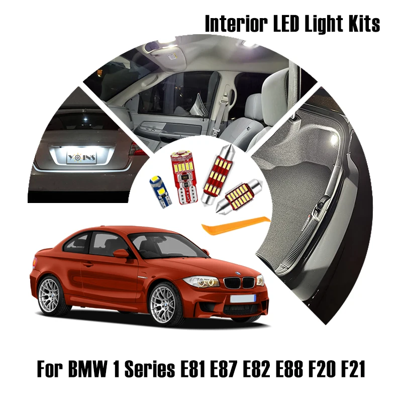 

LED Car Interior Light Kit For BMW 1 Series E81 E87 E82 E88 F20 F21 116 118 120 2003-2014 Auto Reading Map Dome Bulb Accessories