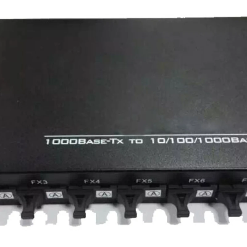 

Pure gigabit 8-optical 2-electrical fiber optic transceiver with multiple optical ports, fiber optic switch network, optical