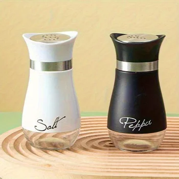 2PCS Glass Spice Shaker Bottles – Salt & Pepper Seasoning Jars 1