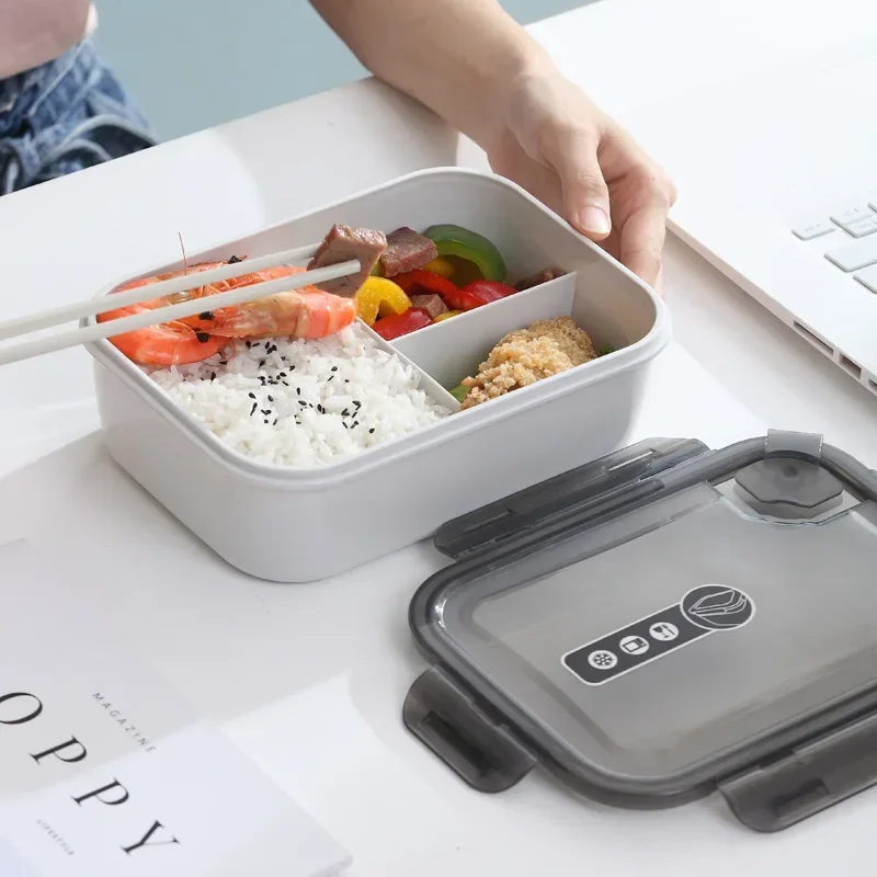 

Microwavable Plastic Crisper Lunch Box Sealed Multi-compartment Bento Box Portable Student Lunch Box Food Storage Containers