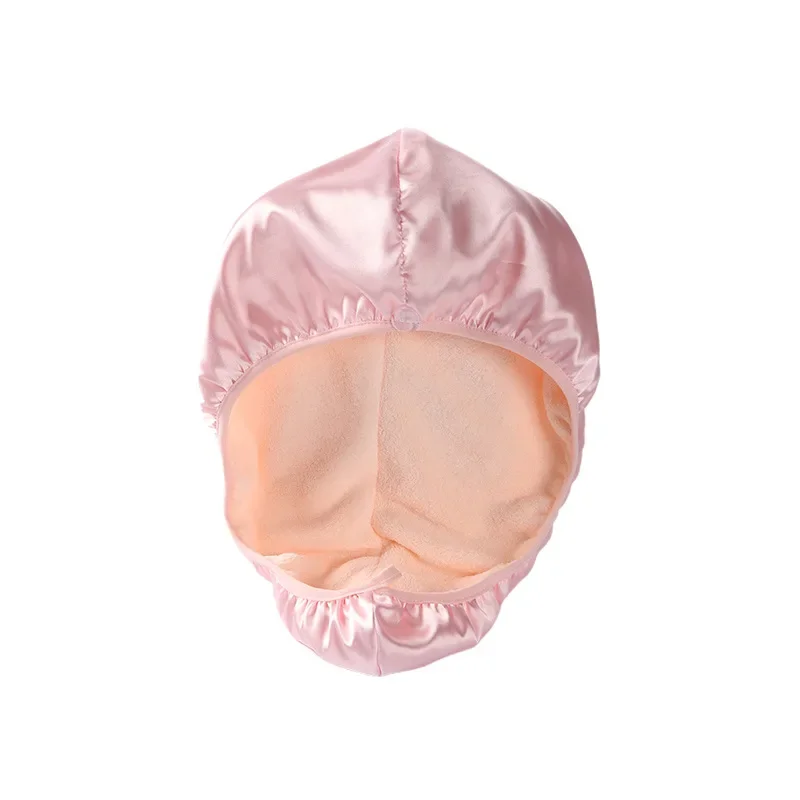 2 Color Satin Dry Hair Cap Super Absorbent Hair Drying Cap Hair Styling Tools Drying Towel Shower Caps