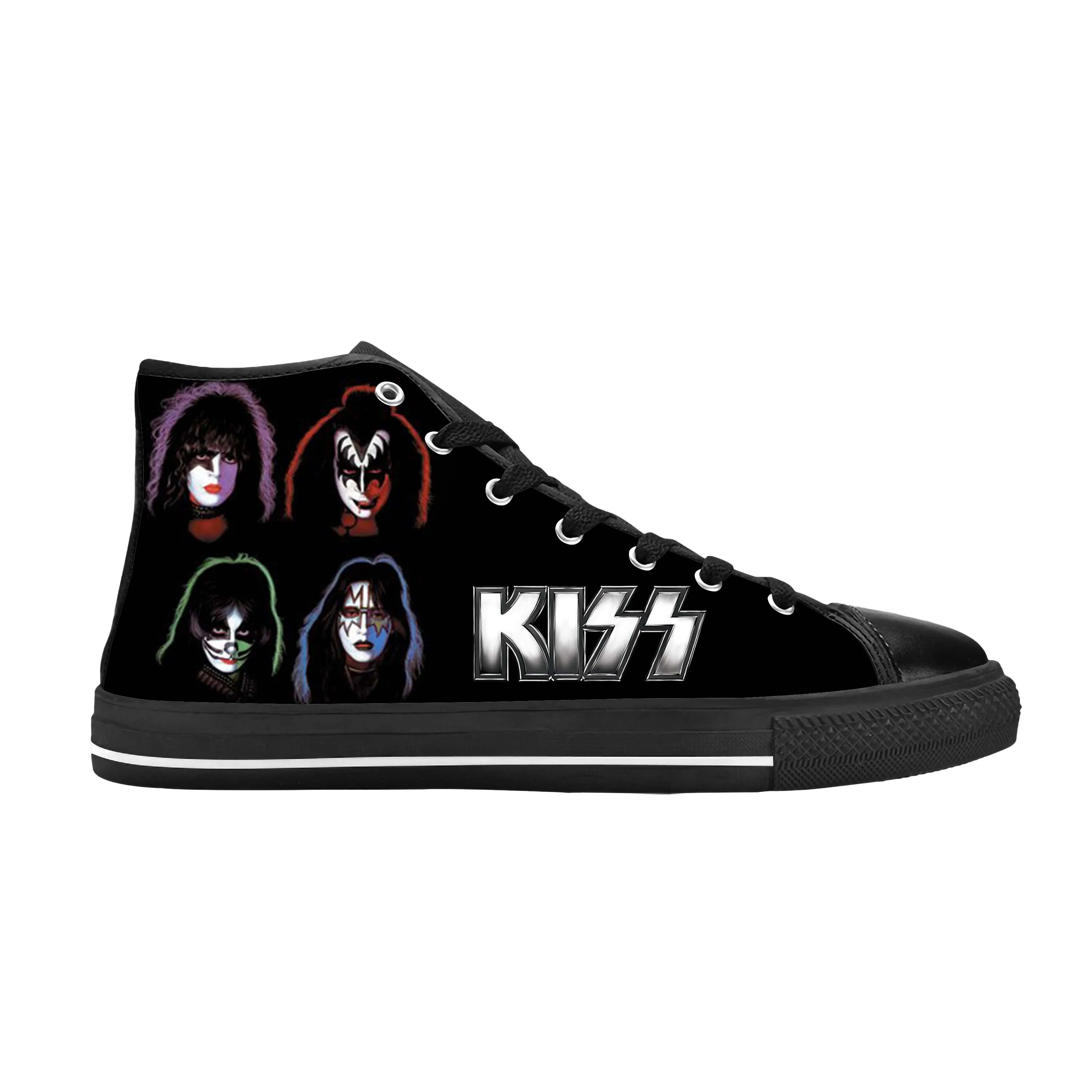 

Rock Band Heavy Metal Music Singer Guitar Kiss Casual Cloth Shoes High Top Comfortable Breathable 3D Print Men Women Sneakers