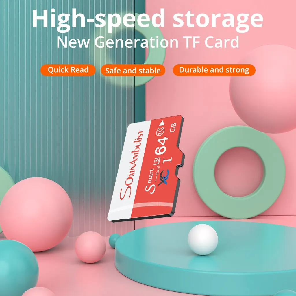SomnAmbulist  ޸ ī,  ī޶  ġ, ũ SD ī, 64GB A1 ̴ TF ī, C10 U3, V30