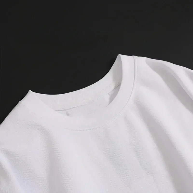 2026년 봄 여름 트렌디 레터 순면 프린팅 여성 반팔 커플 크루넥 반팔