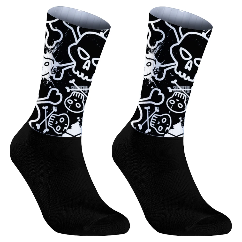 Skull pattern Sport Socks Unisex Cycling Socks Men Outdoor Sports Bike Footwear for Road Bike sports socks cycling socks fitness sports socks sport socks