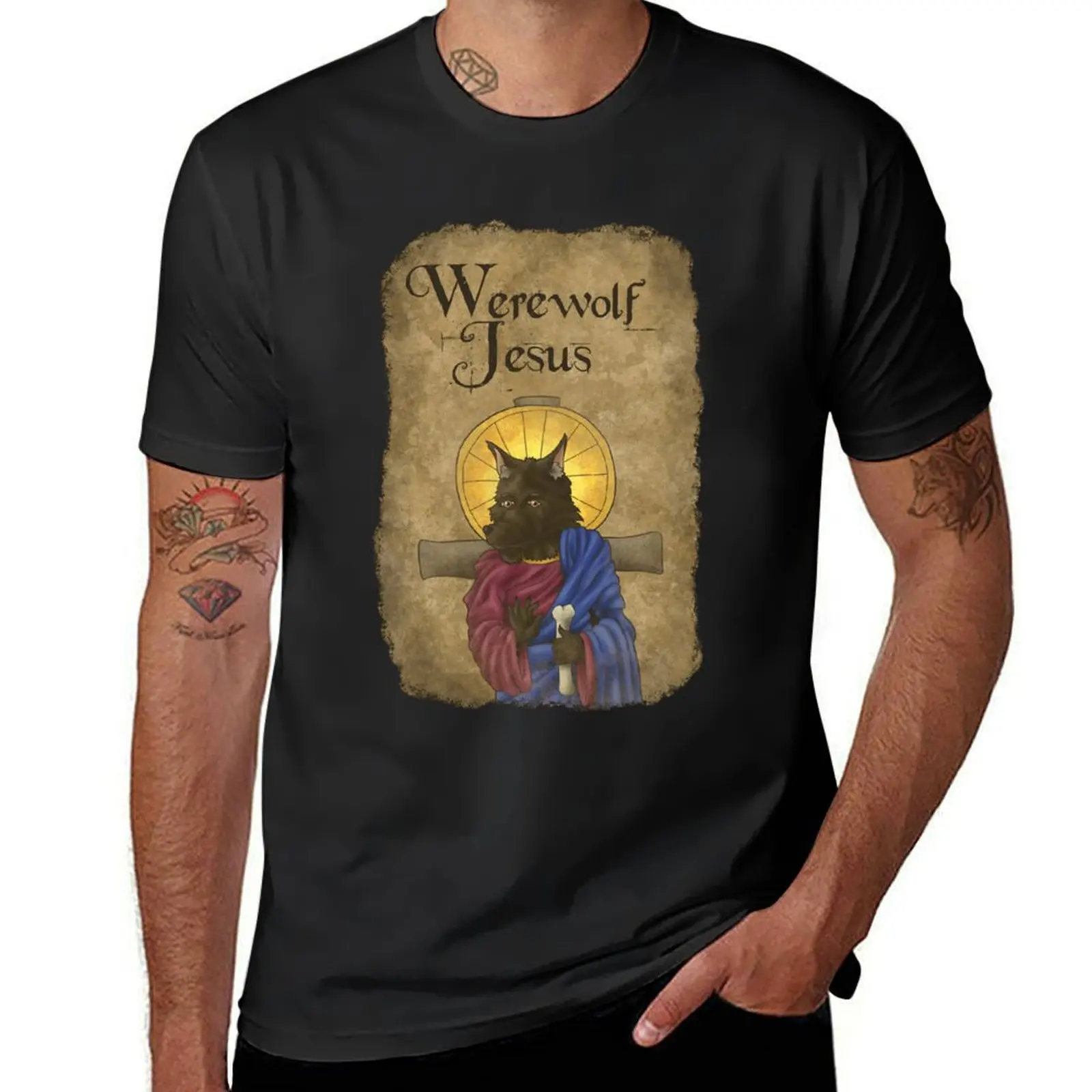 

Летняя одежда Werewolf футболка Jesus, мужские футболки для чемпионов