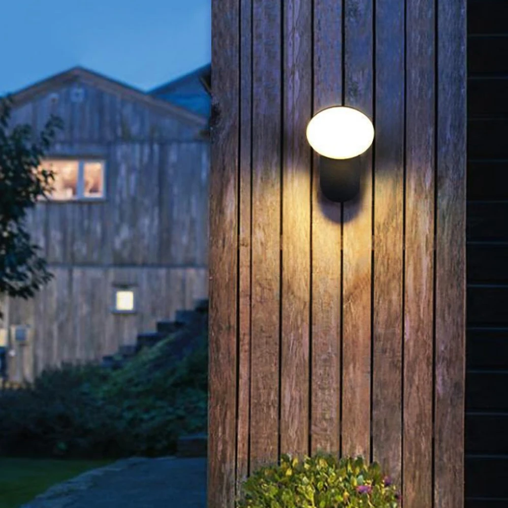 Square/Round LED Wall Lamp PIR Motion Sensor Waterproof Outdoor Garden Light 12W AC85-265V Wall Sconce Corridor Porch Light