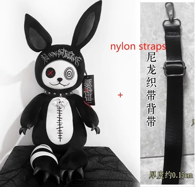 الأصلي البيوكيميائية أرنب القوطية ديابلو أفخم ظهره فتاة المرأة لوليتا مزدوجة الكتف حقيبة كروسبودي ثقافة فرعية حمل الحقائب