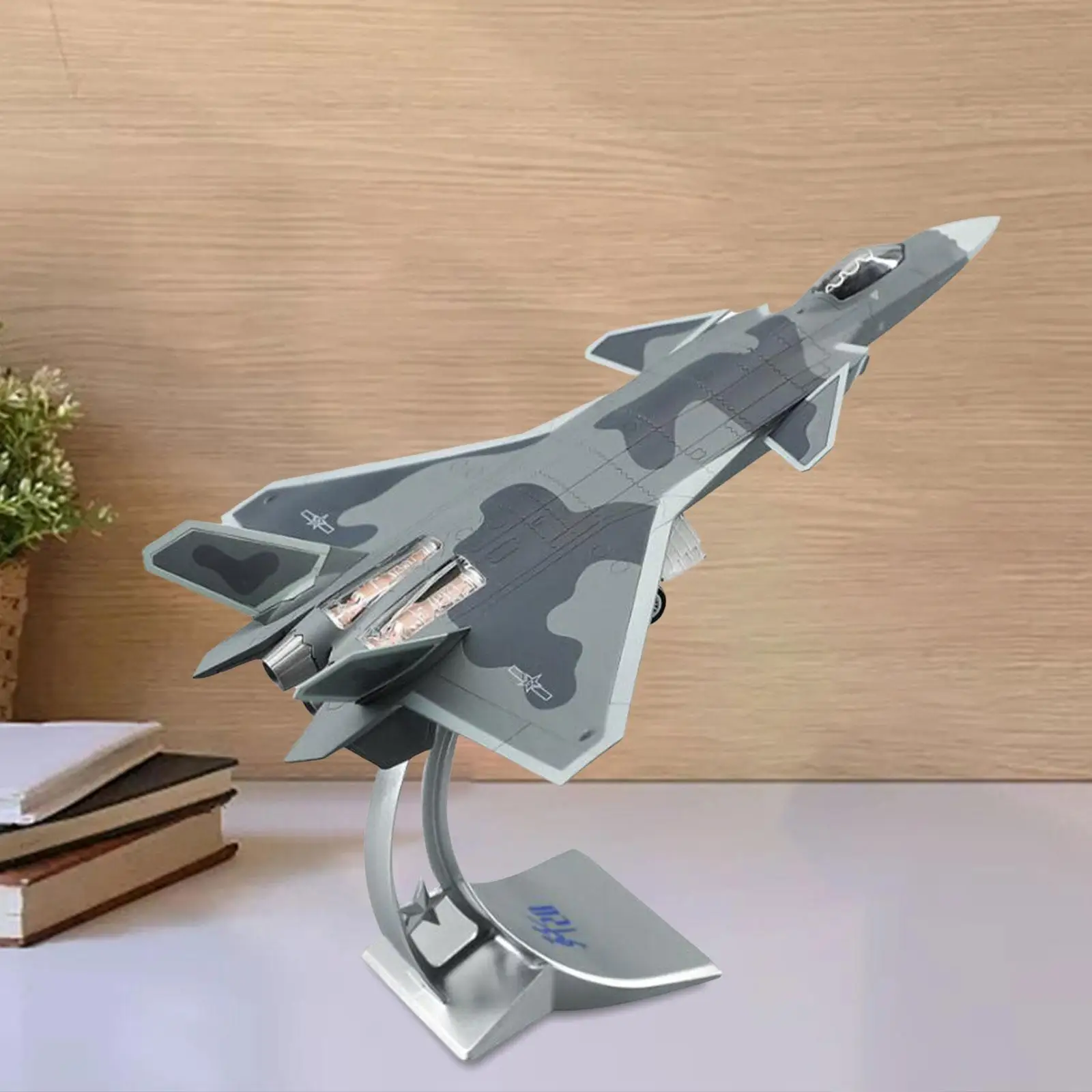 

Alloy 1/80 Scale J20 Fighter Airplane Diecast Model Collection Desktop Decoration Simulation Retro Plane Model for Bar Cafe Home