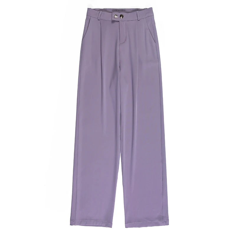 Women’s Suit Pants Wide Leg Pants Korean Style Office Ladies Loose Suit Office Lady Casual Pant Thin High Waist Straight Trouser