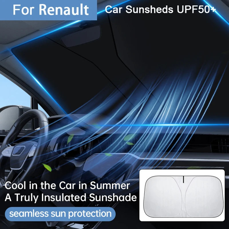 Car Windshield SunShade UV Protection Auto Parts for Renault Kwid Kadjar Captur Megane Sandero Stepway Logan Clio 5