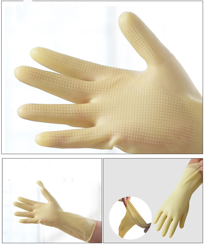 URBANSEASONS - 4 Paires De Gants Ménage En Caoutchouc Pour Nettoyage