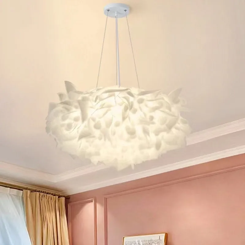 

Modern Simple Leaf Dimmable Led Ceiling Light White Remote Control Modern Ceiling Chandelier Children's Room Decorative Bedroom