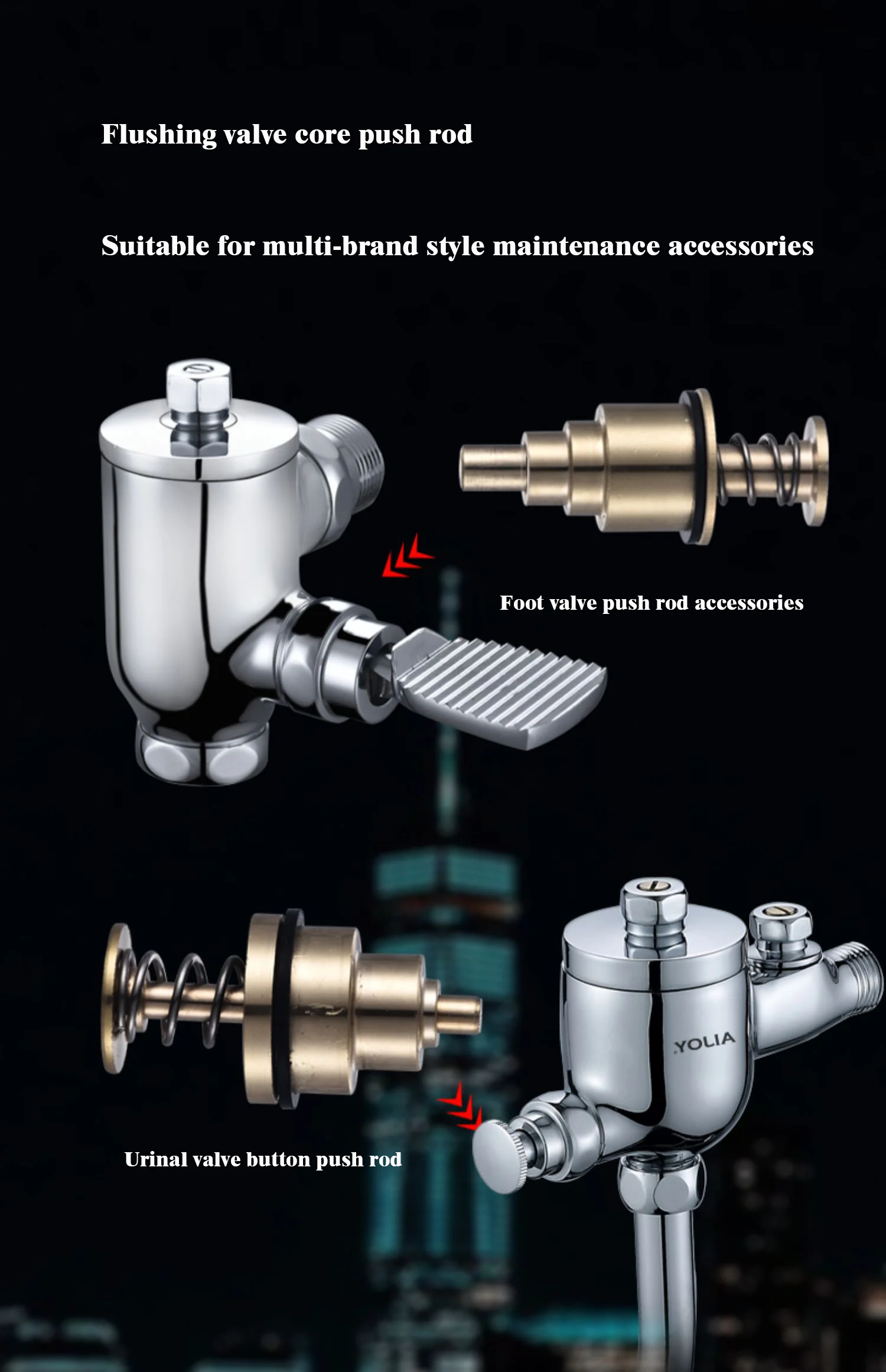 Description Picture 2 of itemFlushing Valve Core, Foot Squatting Pan Switch, Foot Delay Valve, Hand Flush Valve, Maintenance Accessories