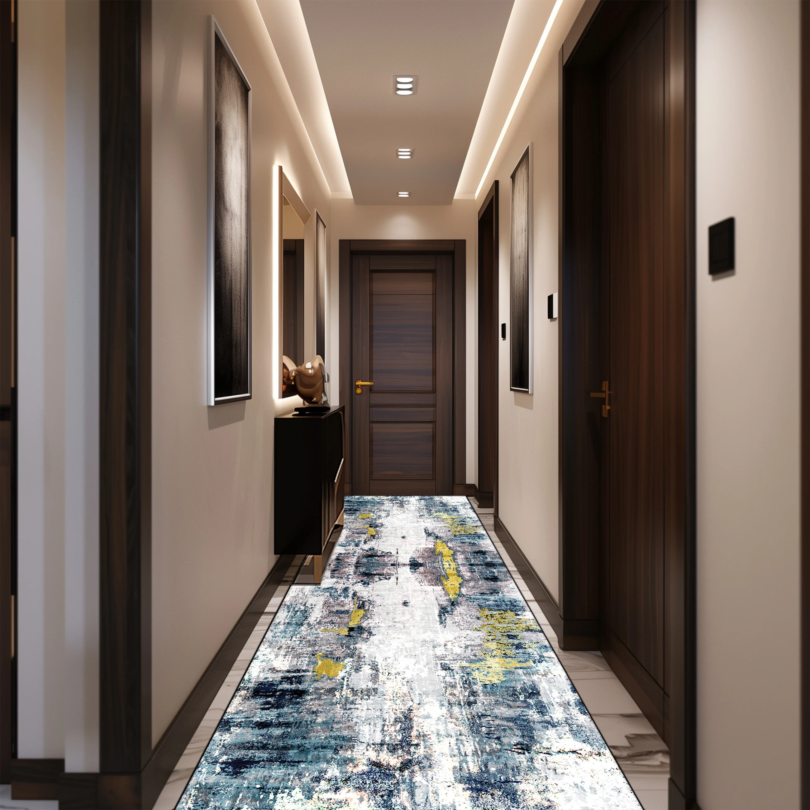 Abstract Style Corridor Carpet Hotel Decoration Hall Runner Antiskid Long Hallway Area Rugs Ins Porch Entry Doormat Customizable 3