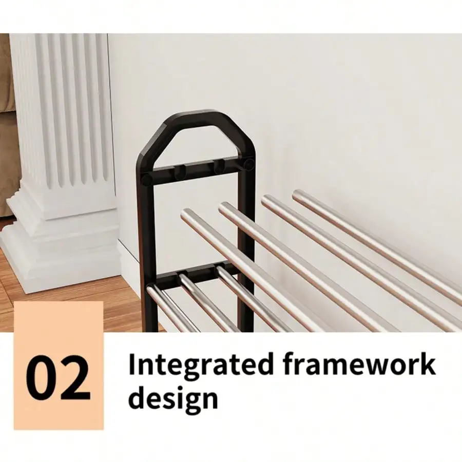 Heavy Duty 4-Tier White Metal Shoe Rack – Freestanding Slim Shoe Organizer, Space-Saving Shoe Storage Shelf for Entryway, Hallway, Closet, Bedroom & Apartment 5