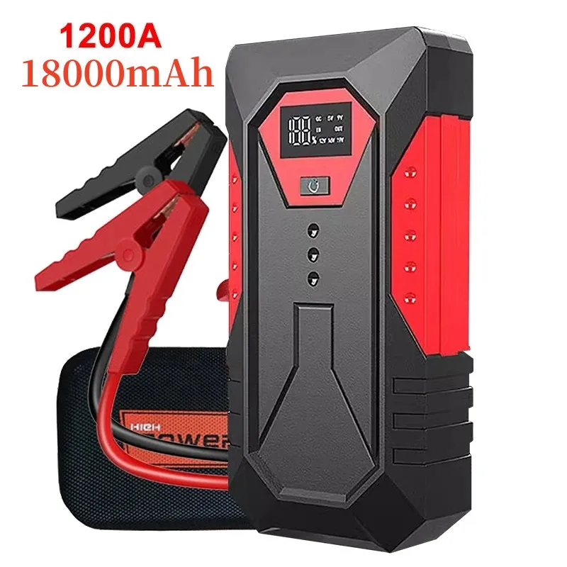 

New 1200A Portable Car Jump Starter 18000mAh Power Bank Car Booster Charger Starting Device Petrol Diesel Car Emergency Buster