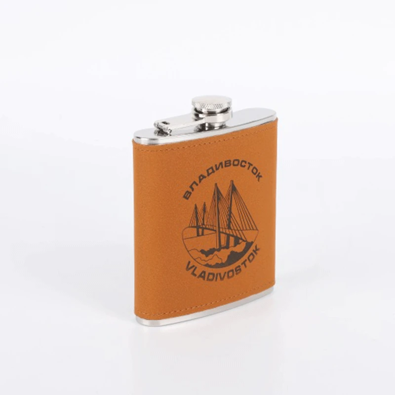 

7OZ Vladivostok Stainless Steel Wine Pot 8OZ 9OZ Portable PU Leather Hip Flask Travel Whiskey Alcohol Liquor Bottle