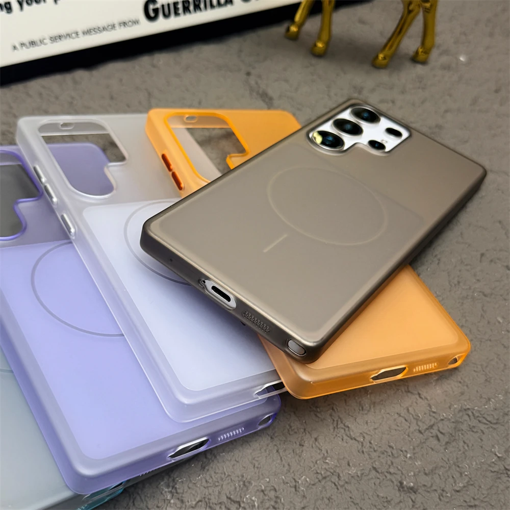 Ultra Thin Matte Magnetic Transparent Case with Magsafe Wireless Charging Capability