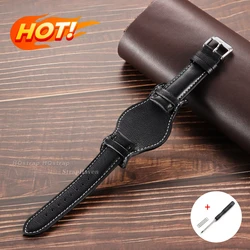 Premium Genuine Leather Watch Strap - Universal Fit for Business and Protection (Black)