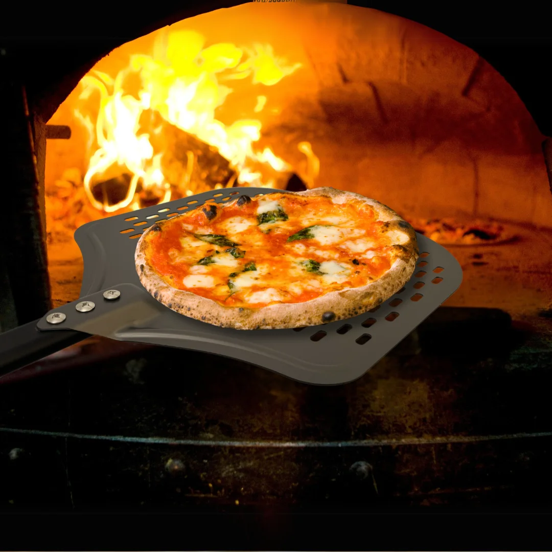 12 Inch Pizza Peel Turning Paddle Short Handle Shovel Kitchen Utensils Aluminum Apple Shape Pizza Turner Nonstick Baking Tools