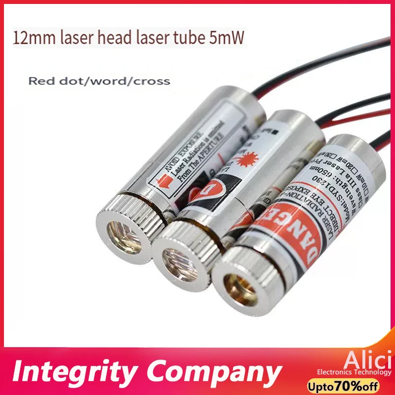 12mm laser head laser tube 5mW red dot/line/cross laser diode module adjustable focal length