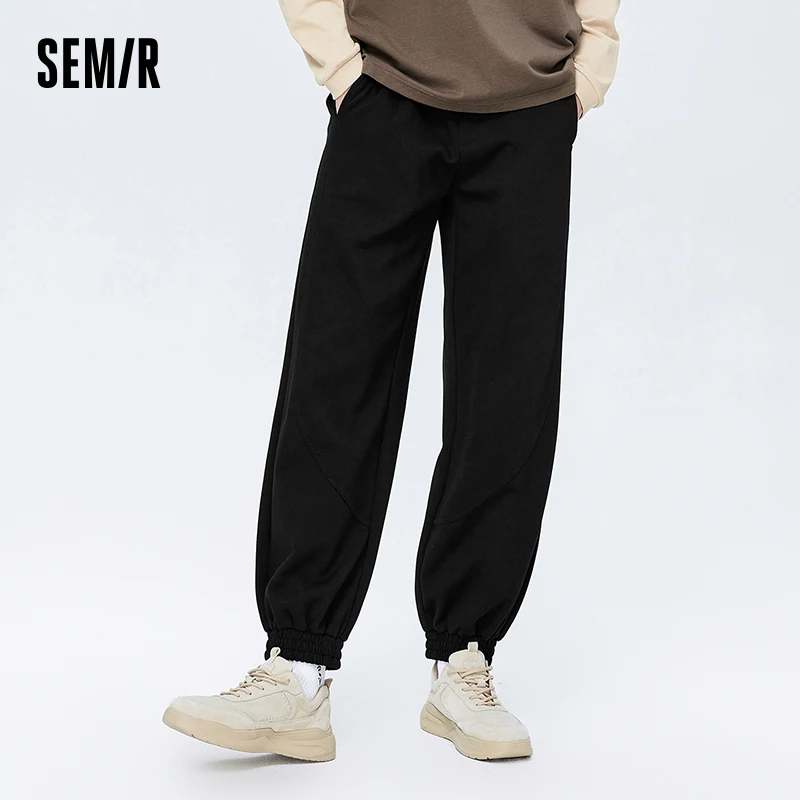 Mens Sports Pants Semir Men Pants Casual Pants Autumn Fashion Comfortable Elastic Simple Design Loose Casual Sports Jogging Trousers