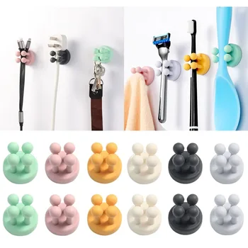 Gancio in silicone autoadesivo Porta rasoio da bagno Gancio portaoggetti Mensola per rasoio da barba da parete Porta spazzolino Organizzazione 1